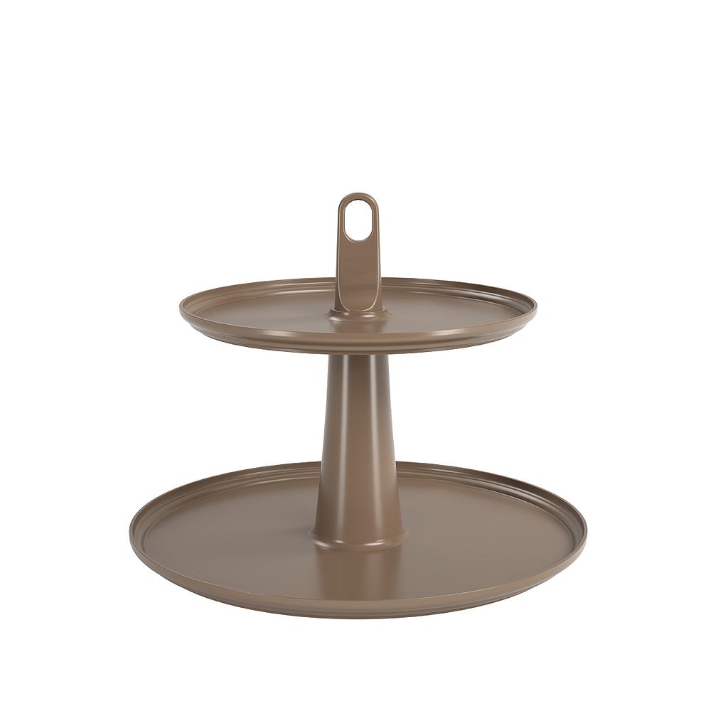 PEDESTAL 2 NIVELES Ø32,50 CM DE PLASTICO CAKE WARM GRAY | Simeni Outlet